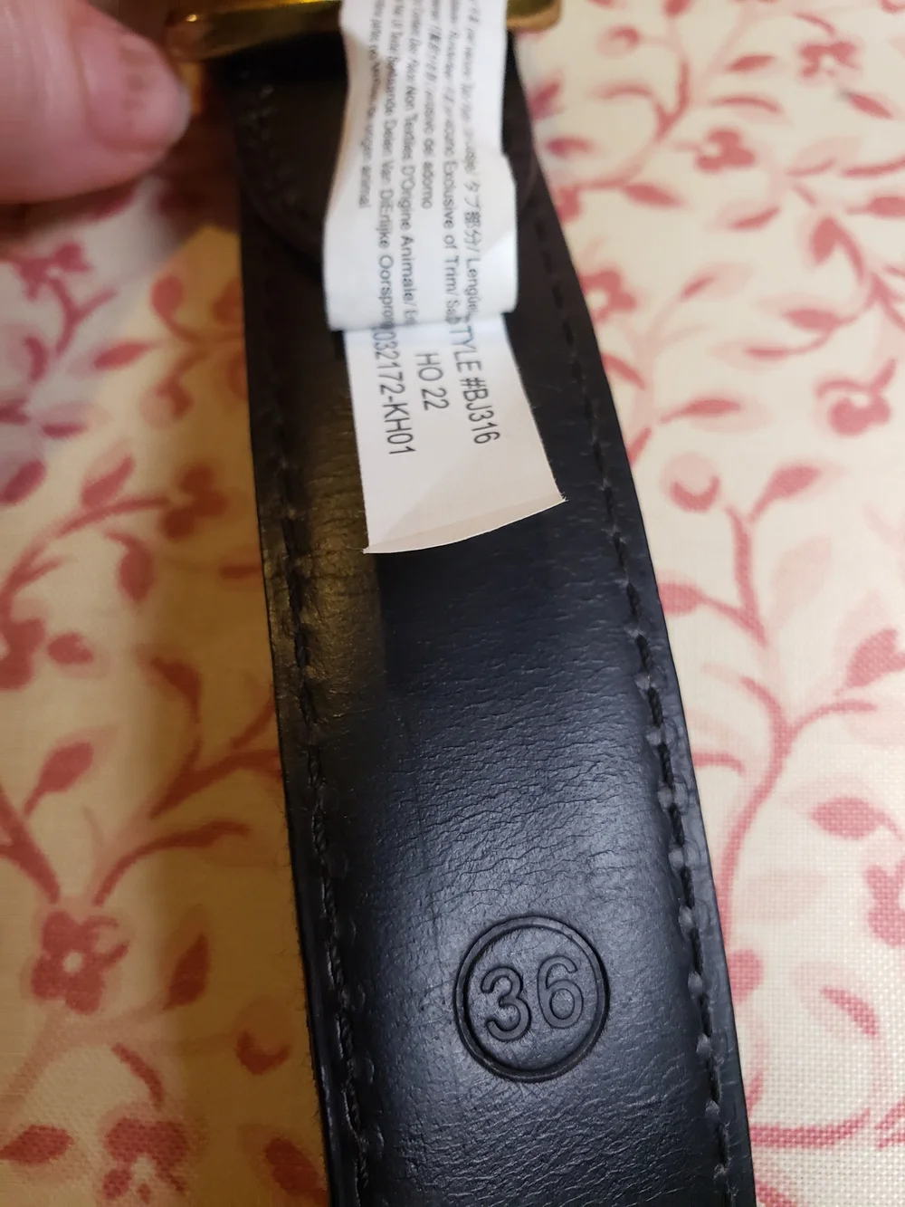 J. Crew Dark Green & Navy Plaid Belt with Black Leather